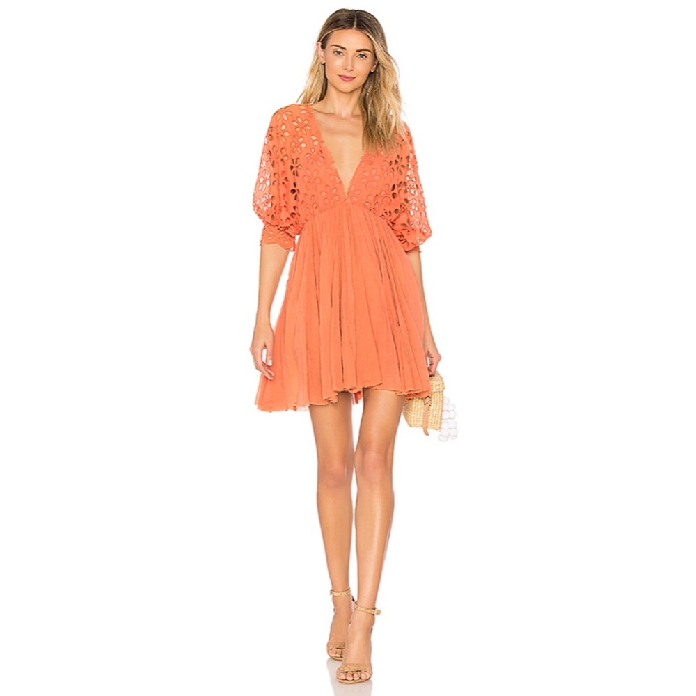 Free People Orange Bella Note Dress - Picture 2 of 7